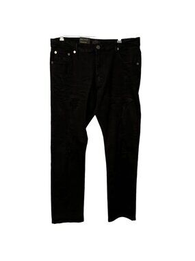 Montero Jeans Slim Fit Black Denim Pants Size 38 Waist 32 Length Mens Jeans
